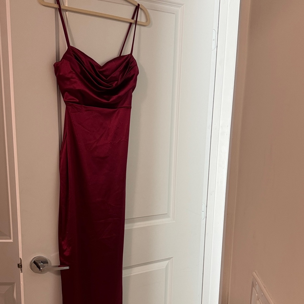 WORN ONCE Windsor Elegant Burgundy Spaghetti Strap Dress